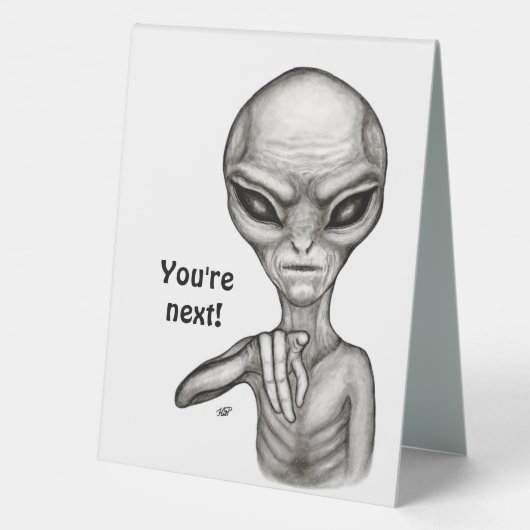 Plaque De Table Mauvais Alien, Tu es le prochain ! (Verso)