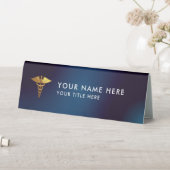 Plaque De Table Médecin élégant Navy Gold Caducée (En SItu (Tableau))