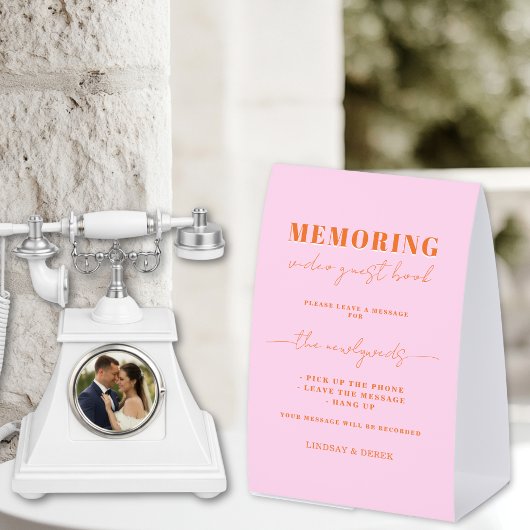 Plaque De Table Memoring Guest Book Message Sign
