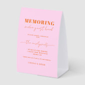 Plaque De Table Memoring Guest Book Message Sign (Recto)