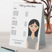 Plaque De Table Menu Artiste Maquillage de cheveux noirs (En SItu (Tableau))