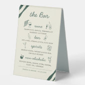 Plaque De Table Menu Bar & Snack Fantaisiste Dessiné à la Main et  (Recto)