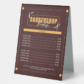 Plaque De Table Menu Barber Services Classic Barbershop (Recto)