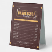 Plaque De Table Menu Barber Services Classic Barbershop (Verso)