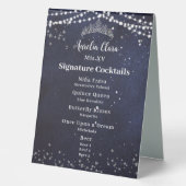 Plaque De Table Menu Boissons et Nourriture pour Quinceañera Nuit  (Recto)