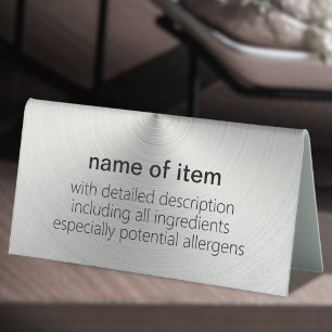 Plaque De Table Menu Buffet Radial Argent Brossé Description de l'