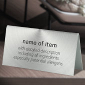 Plaque De Table Menu Buffet Radial Argent Brossé Description de l'