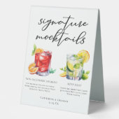 Plaque De Table Menu Chic de Mocktails de Mariage Negroni Mint Jul (Recto)