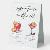 Plaque De Table Menu Cocktails Signature Mariage Rouge (Recto)