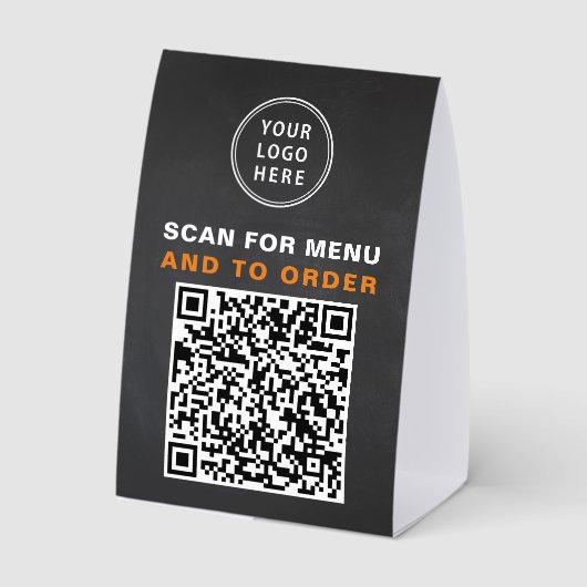 Plaque De Table Menu Code QR et Tableau à Craie de Commande (Verso)