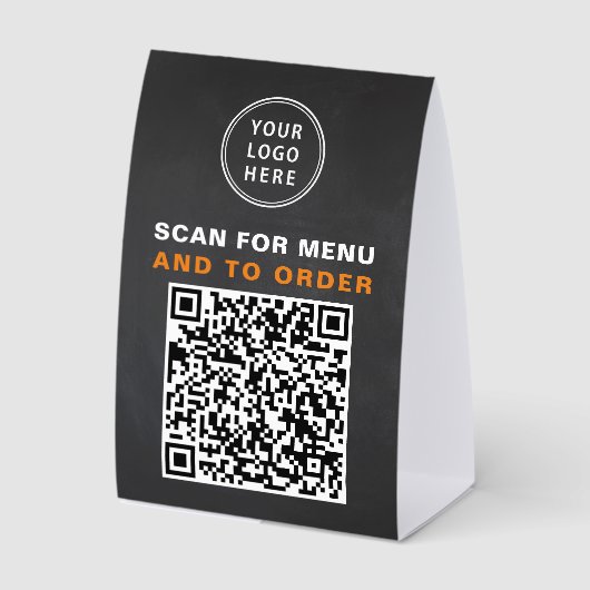 Plaque De Table Menu Code QR et Tableau à Craie de Commande (Recto)