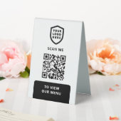 Plaque De Table Menu Code QR | Logo Black Modern (In SItu (Mariage))