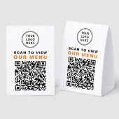 Plaque De Table Menu Code QR personnalisé (Recto/verso)