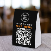 Plaque De Table Menu Code QR personnalisé Noir