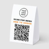 Plaque De Table Menu Code QR Scan pour Commander (Verso)