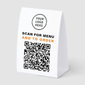 Plaque De Table Menu Code QR Scan pour Commander (Recto)
