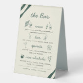 Plaque De Table Menu de bar manuscrit dessiné à la main de manière (Verso)