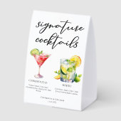 Plaque De Table Menu de cocktails de mariage Cosmopolitan Mojito (Verso)