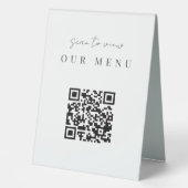 Plaque De Table Menu de code QR de script minimal moderne (Recto)