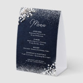 Plaque De Table Menu de fête élégant et classe avec des diamants e (Recto)