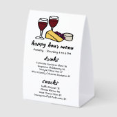 Plaque De Table Menu de Happy Hour Vin & Fromage SUR MESURE (Recto)