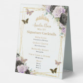 Plaque De Table Menu de la barre alimentaire à double face violet  (Verso)