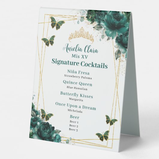 Plaque De Table Menu de la barre d'aliments à double face Emerald  (Verso)