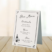 Plaque De Table Menu de la barre de la main dessinée