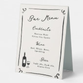 Plaque De Table Menu de la barre de la main dessinée (Verso)