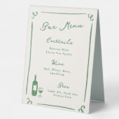 Plaque De Table Menu de la barre verte dessinée à la main de maniè (Verso)