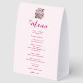 Plaque De Table Menu de mariage Bouquet de pivoines (Recto)
