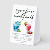 Plaque De Table Menu de mariage estival de mocktails signature de (Verso)