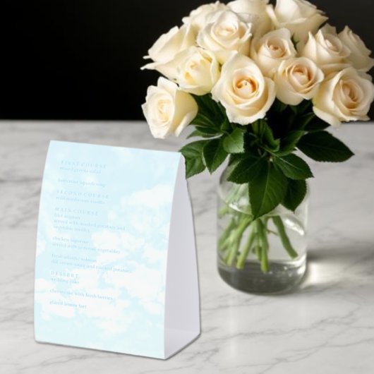 Plaque De Table Menu de mariage fait au ciel