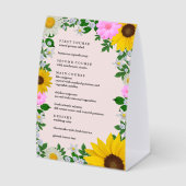Plaque De Table Menu de mariage floral de tournesol rustique de ma (Recto)