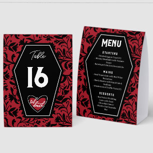 Plaque De Table Menu de mariage gothique jusqu'à la mort & numéro 