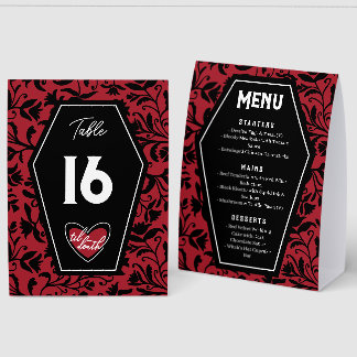 Plaque De Table Menu de mariage gothique jusqu'à la mort & numéro