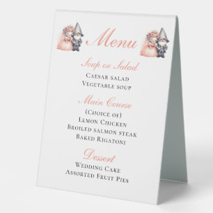 Plaque De Table Menu de mariage rustique de la mariée et du marié