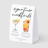 Plaque De Table Menu de Mocktails de Mariage d'Été Lemon Drop Sunr (Recto)