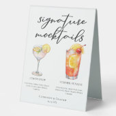 Plaque De Table Menu de Mocktails de mariage Lemon Drop Summer Sun (Recto)
