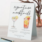 Plaque De Table Menu de Mocktails de mariage Lemon Drop Summer Sun (En SItu (Tableau))