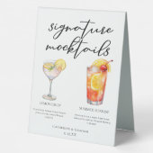 Plaque De Table Menu de Mocktails de mariage Lemon Drop Summer Sun (Verso)