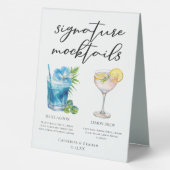 Plaque De Table Menu des Blue Lagoon Lemon Drop Mariage Mocktails (Verso)