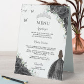 Plaque De Table Menu des boissons alimentaires Floral Quinceañera (En SItu (Tableau))