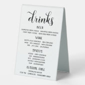 Plaque De Table Menu des boissons classiques Panneau permanent (Verso)