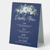 Plaque De Table Menu des boissons de mariage d'hiver moderne à fle (Verso)