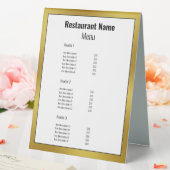 Plaque De Table Menu des restaurants Black White et Gold (In SItu (Mariage))