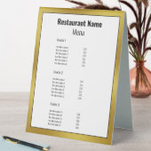 Plaque De Table Menu des restaurants Black White et Gold (En SItu (Tableau))