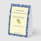 Plaque De Table Menu dessert Cannoli sicilien (Verso)