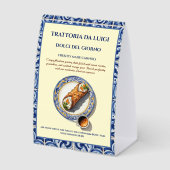 Plaque De Table Menu dessert Cannoli sicilien (Recto)