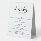 Plaque De Table Menu du bar à boissons minimaliste moderne pour Ma (Verso)